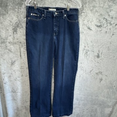 lee womens jeans bootcut 12 med below waist blue denim