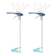2 Pack Dragonfly Clips, 13'' Waterproof 3D Garden Stakes for Outdoor Blue 