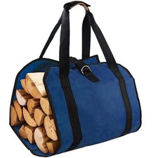 Heavy Duty Waxed Canvas Firewood Carrier Bag with Handles for Easy Transport