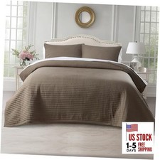 Quilt Set 112"x106"   Soft Washed 3-Layer Lightweight Oversized King Cub