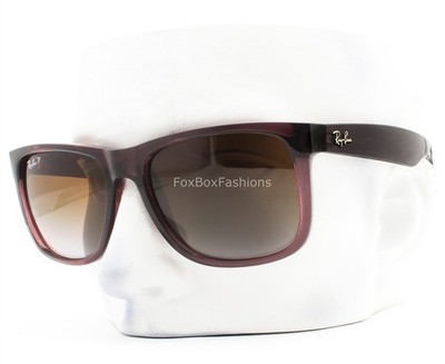 Ray-Ban Justin Sunglasses RB 4165 6597/T5 Purple Brown Polarized 54mm w/case