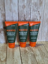 Lot of 3 Mando Whole Body Deodorant Invisible Cream Clover Woods Scent 2.2 oz