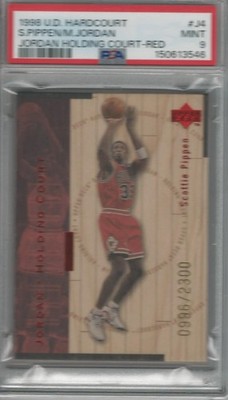 1998 Upper Deck Hardcourt #J4 Scottie Pippen Michael Jordan PSA 9 996/2300 SHARP