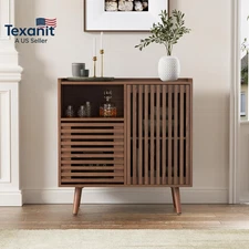 Buffet Cabinet with Storage, 31.5" Buffet Table with Storage, Mid-Century Sidebo