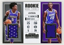 2017-18 Panini Contenders #RTD-4 De'Aaron Fox Harry Giles Dual Swatches
