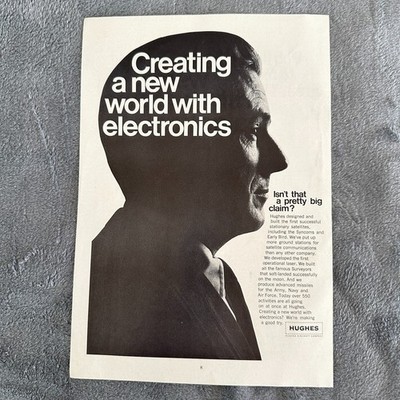 Hughes Aircraft Company Satellites Electronics Missiles Vintage Print Ad 1968