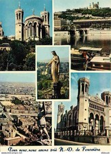 Carte Postale - 69 - Lyon - Basilique Notre Dame de Fourvière - Multivues - CPM