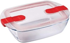 Image of Pyrex Cook & Heat Rectangular Dish with Lid - 230x150mm 1Ltr