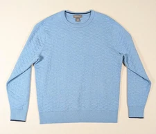 Daniel Cremieux Supima Cotton Cashmere Sweater Mens L Blue Quilted Pullover
