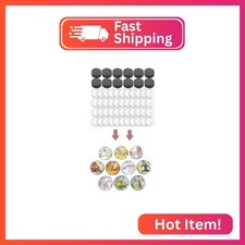 72 Pcs Round Glass Magnetic with Adhesive Backing Set,Clear DIY Craft Magnets Se