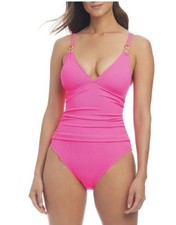 Bleu Rod Beattie Women  s Pique Ole Ruched One Piece Swimsuit Size 10