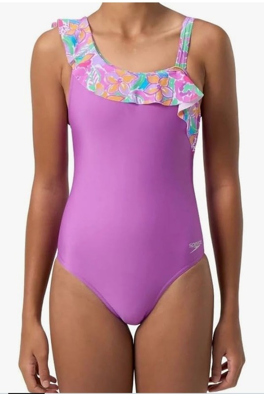 New With Tags SPEEDO GIRLS YOUTH 1PC SWIMSUIT  Size 14/16 Large