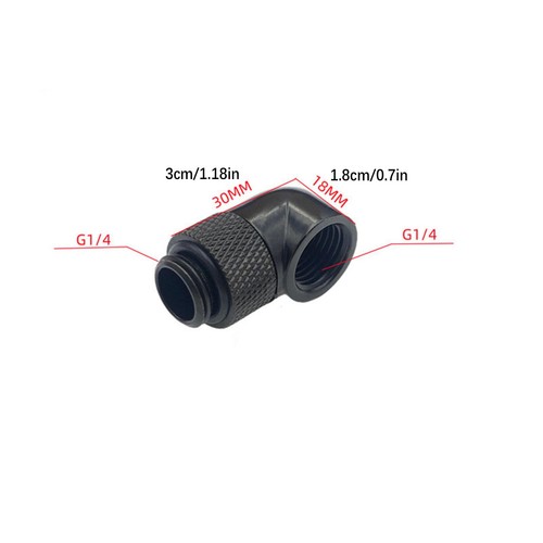G1/4 2-Part Water Cooling Fittings Thin Tube 90° Right Angle Elbow Connector - Photo 10/10