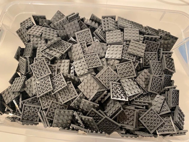 ENORME Lote de Placas LEGO 4x4 Gris Azulado Claro - EXCELENTE Estado, Cientos Foto 4 de 4