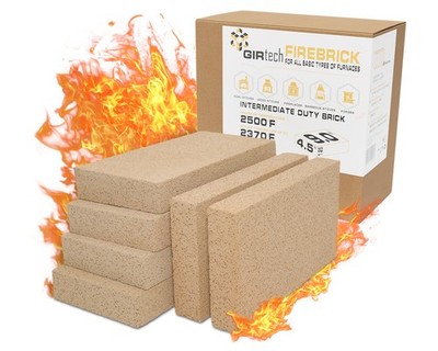 GIRtech USL Intermediate Fire Brick 2340F Pack of 6 Fire Bricks for Internal Lin