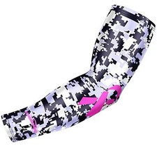 Pink Ribbon Breast Cancer Arm Sleeve for Football Baseball Medium Gray