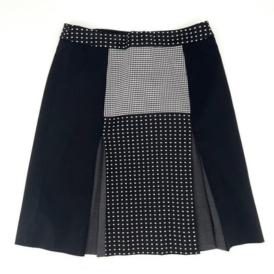 Per Se women s wool blend mixed media mini skirt