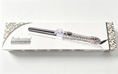 Automatic Hair Curler Electric Styling Tool Adjustable Heat Leopard Print