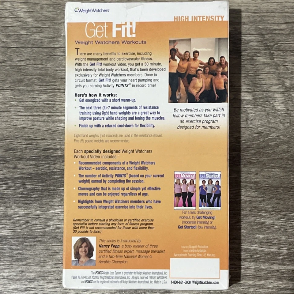 New Y2K Weight Watchers Get Fit VHS 30 Minute High Intensity Total Body Workout  Foto 3 de 4