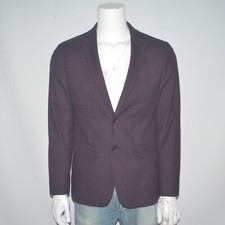 BANANA REPUBLIC Slim Fit Stretch Cotton Red Black Mini Check Sport Coat Sz 40R