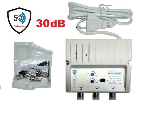 AMPLIFICADOR DE ANTENA TV TDT PARA INTERIOR 30 dB DC Con Filtro 5G | eBay