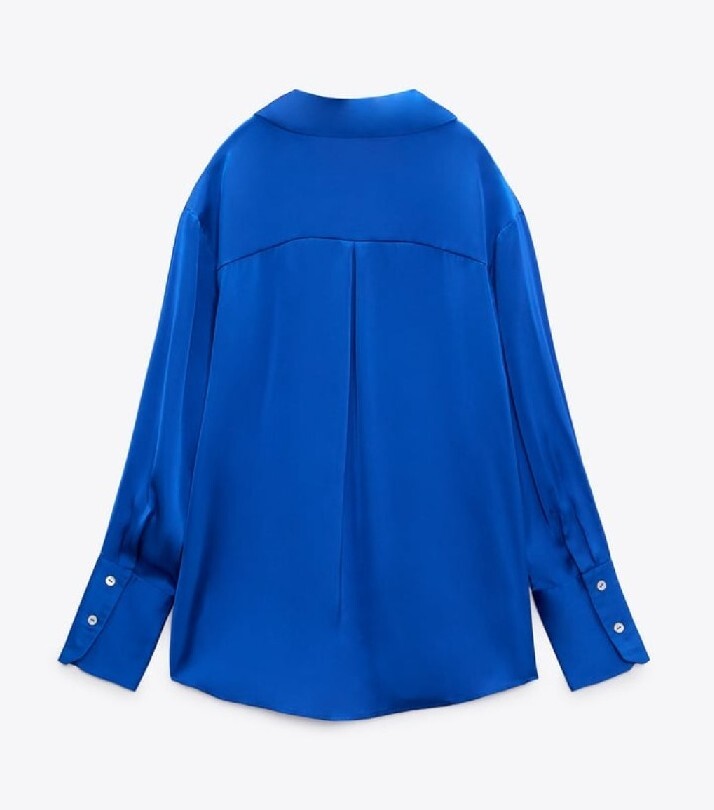 Zara Satin Bluish Shirt Size S | eBay