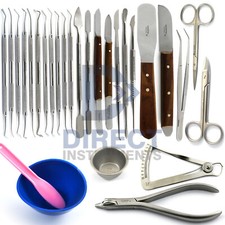 MEDENTRA Dental Laboratory Waxing Instruments Carver Spatula Mixing Bowl Knife
