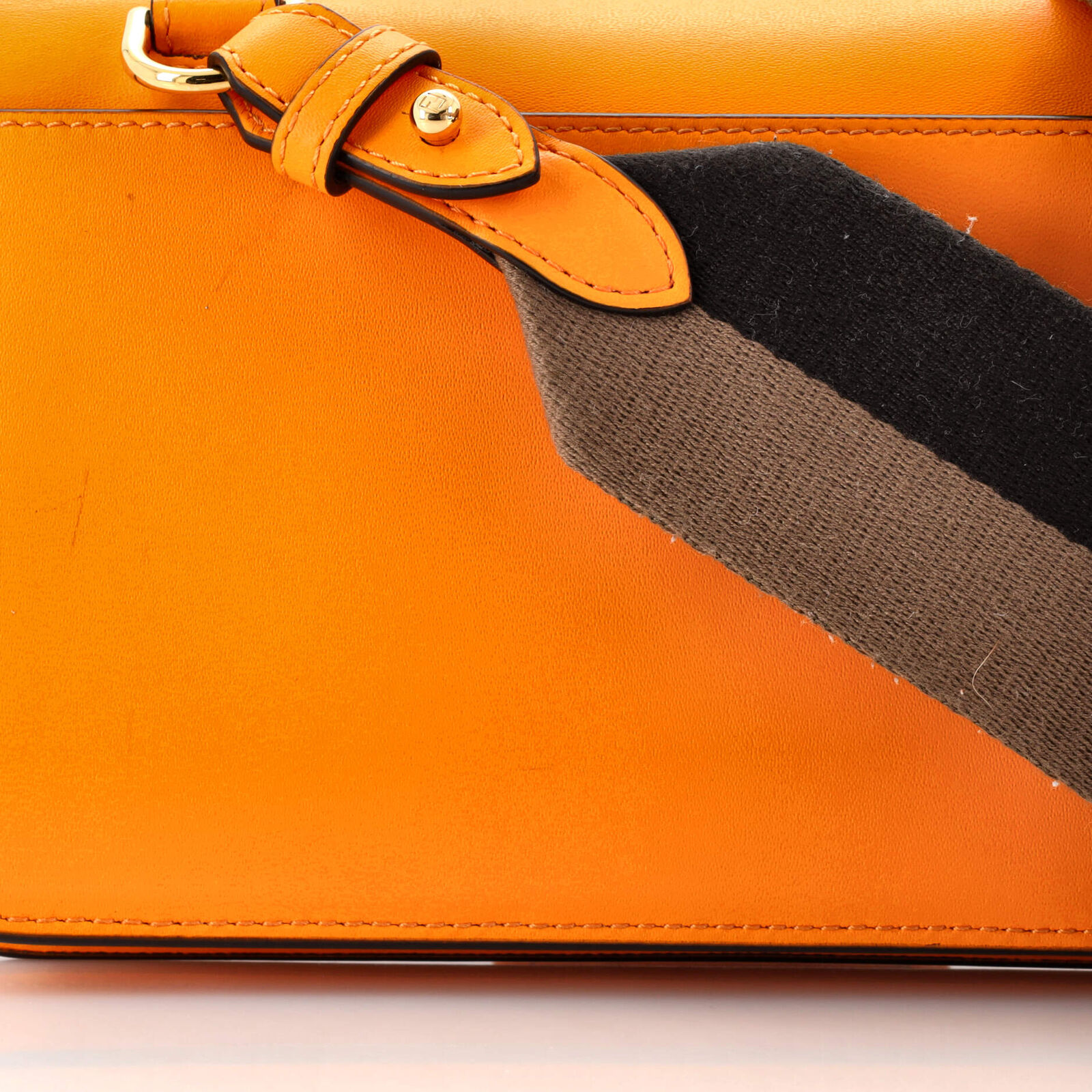 Fendi Flat Baguette Bag Leather Mini Orange - image 6