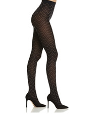 Pretty Polly Chevron Tights Black Mix One Size 0873