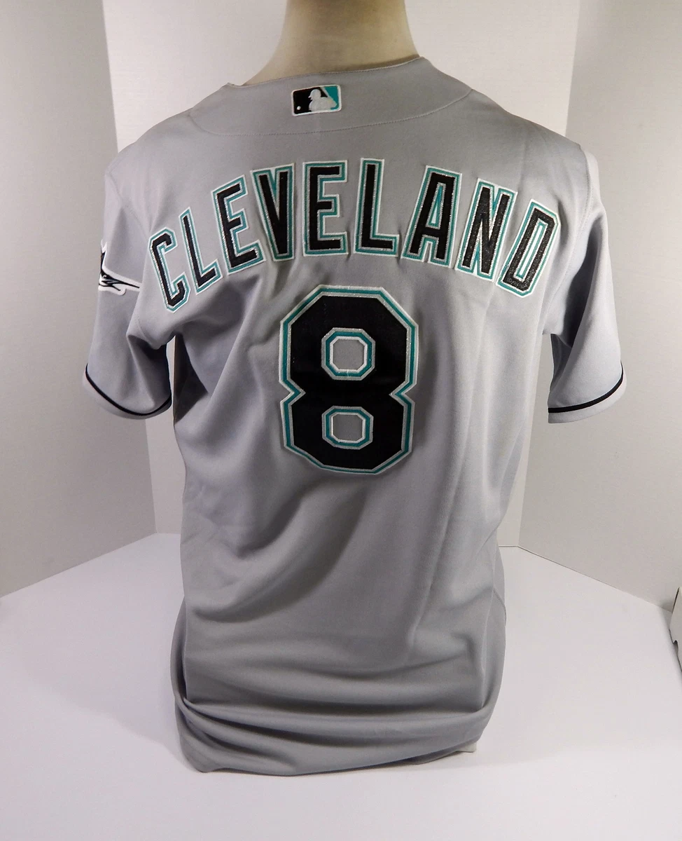 Florida Marlins Cleveland #8 Game Used Grey Jersey 46 DP44293