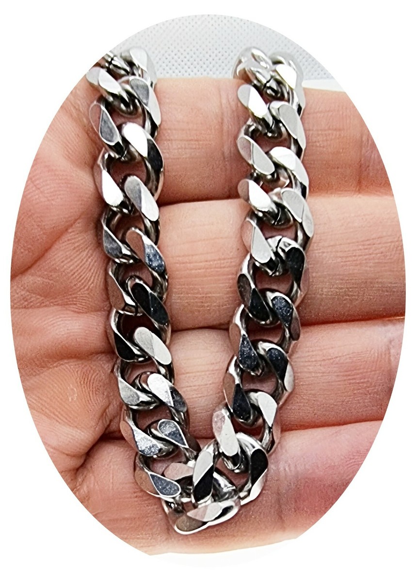 Collana A Maglie Cubane In Acciaio Inossidabile Da 10 Pezzi Per Uomo Donna Appannamento Collana A Catena Pesante Con Cordolo Pesante Girocollo 16 18 20 22 24 Pollici - Foto 9