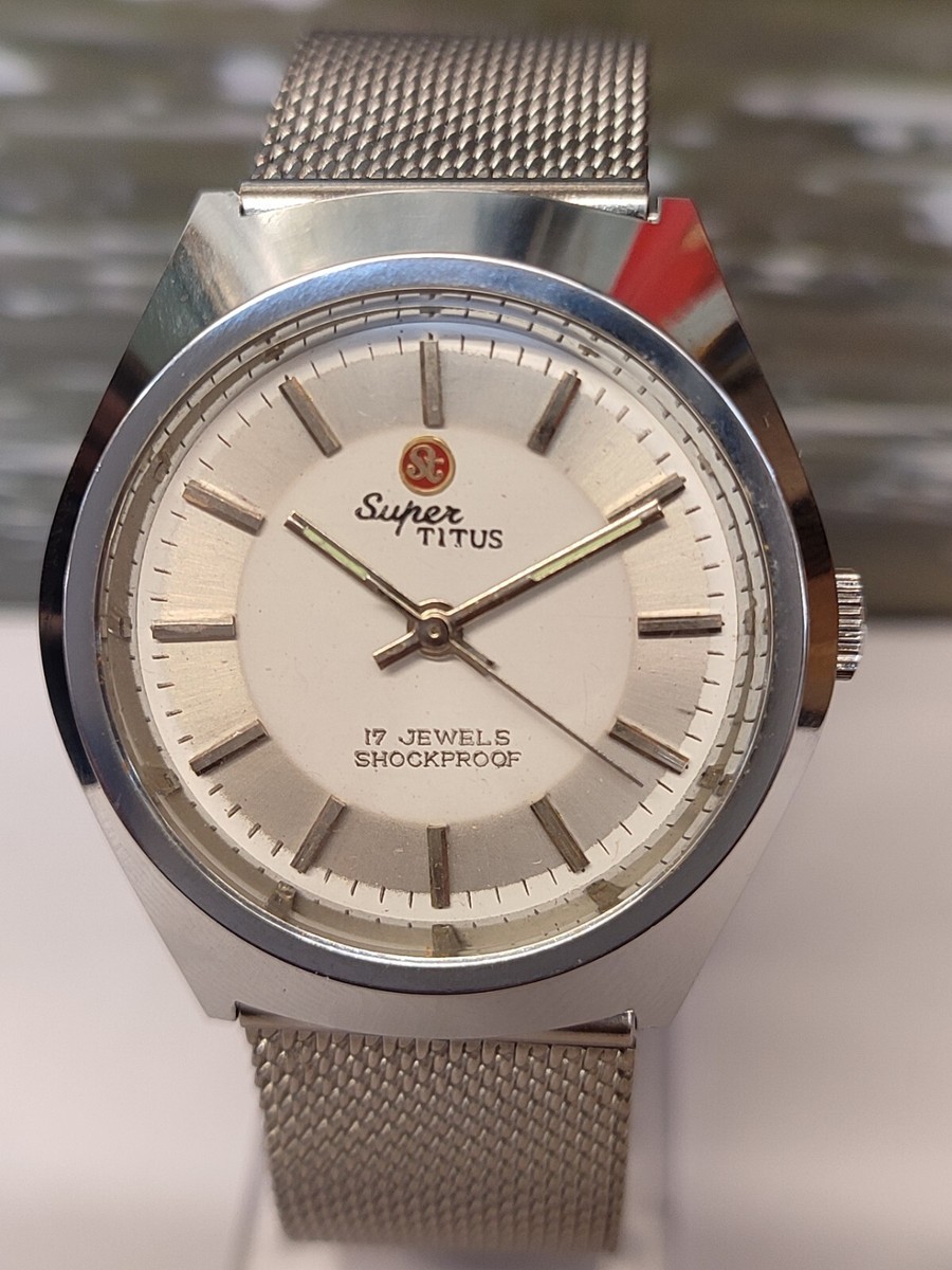 SUPER TITUS 17 JEWELS WINDING NEW OLD STOCK FHF-ST96 INDIA MEN