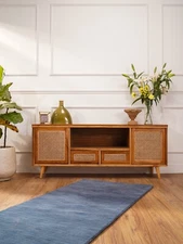 Eco-Friendly Hand Knotted Loom Wool  Area Rug Solid Blue BBH Homes BBL00111L0003