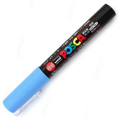 Uni Posca PC1M.48 Water-Based Paint Marker, Extra Fine Point, Sky Blue