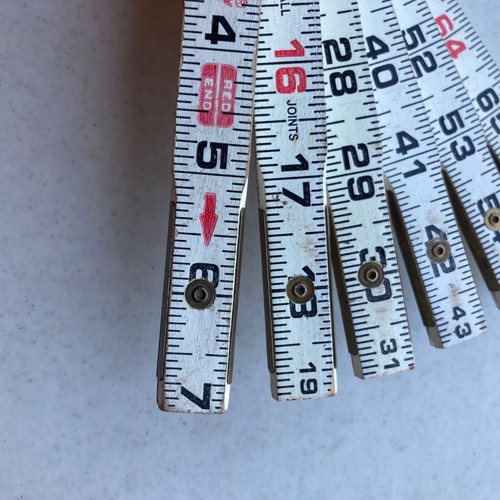 Vintage Lufkin red end Extension Folding Ruler 72" Inches Zig Zag Lock Joints - Picture 4 of 9