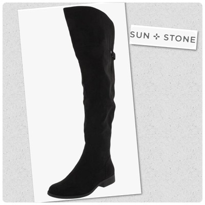 Sun & Stone Allicce Faux Suede Over the Knee Boots - NWOT
