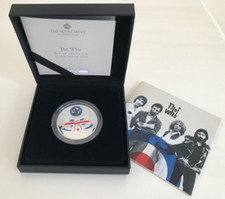 2021 THE WHO SILVER PROOF 1OZ 2 POUND COIN BOXED COA