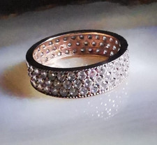 Ring Silber 925 CZ Zirkonia klar Bandring festlich strahlend 18,5mm