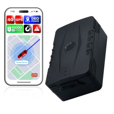 Real Time 4G GPS Tracker Vehicle LIVE Monitoring 10000mAH Magnetic Geo Fence 