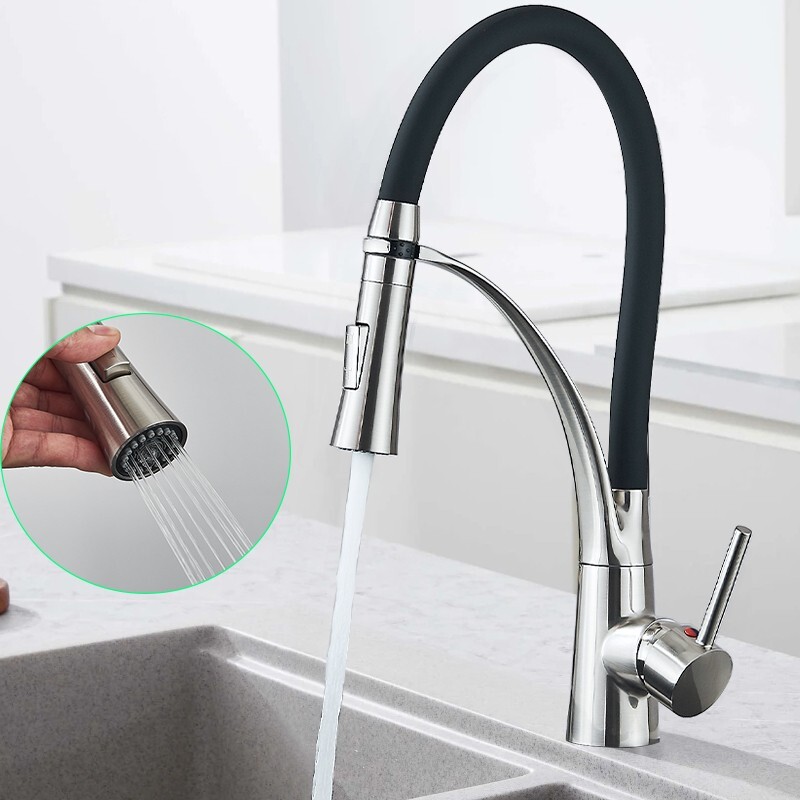 Edelstahl Küchenarmatur Ausziehbar Brause 360° Wasserhahn Küche Mischbatterie