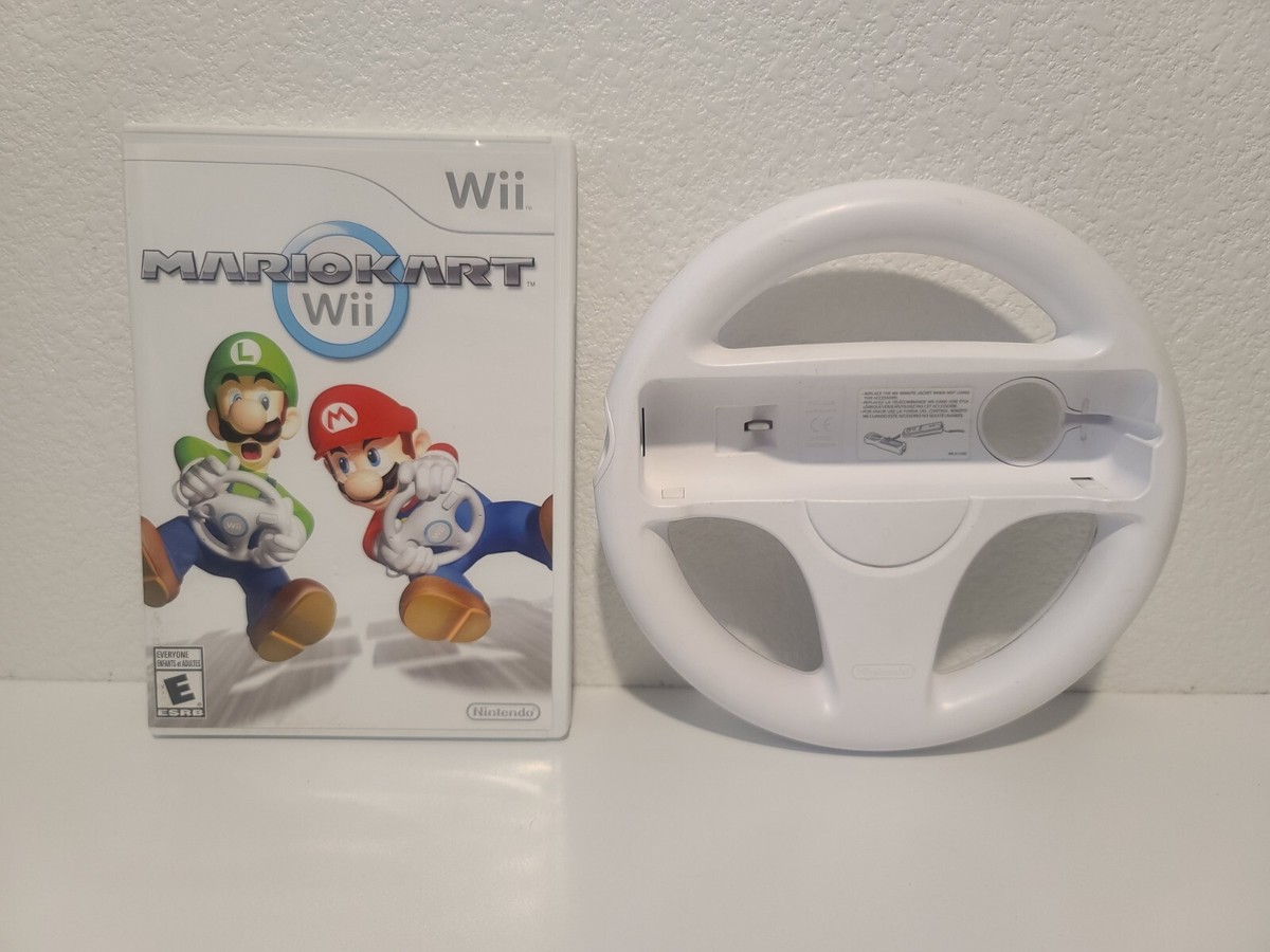 Mario Kart Nintendo Wii Game Bundle Complete CIB 2 Steering Wheels