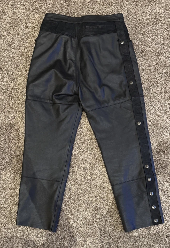 Pantalones de cuero River Road para mujer talla 12 broches laterales Foto 4 de 4