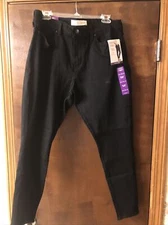 New Signature by Levi Strauss & Co Women's Plus Modern Skinny, Noir/Gold Size 18