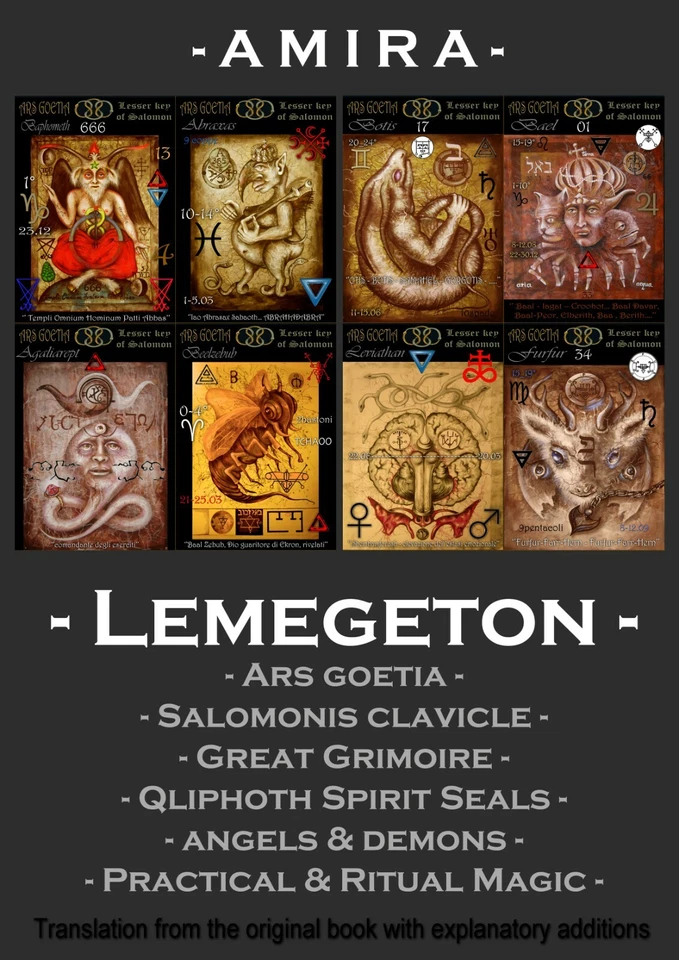 Lemegeton antique book occult ceremonial black magic rare dark grimoire kabbalah - Image 2 of 4