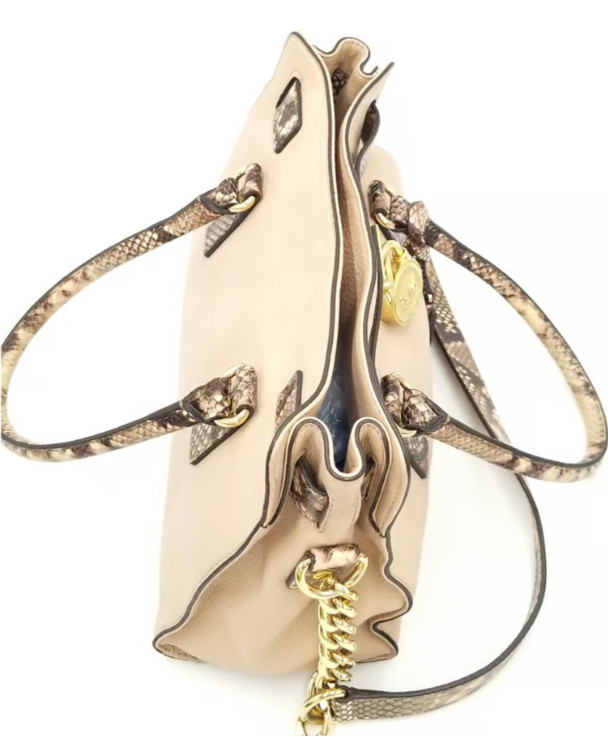 Michael Kors Beige & Python ColorblockMedium Hami… - image 10