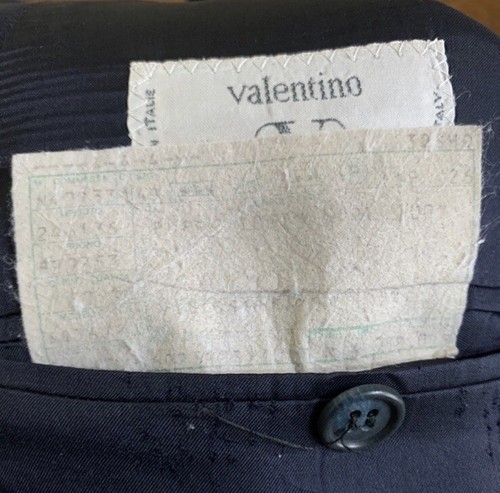 VTG Valentino Uomo I. Magnin Men’s Size 40S Navy Blue Pinstriped Blazer - Picture 8 of 13