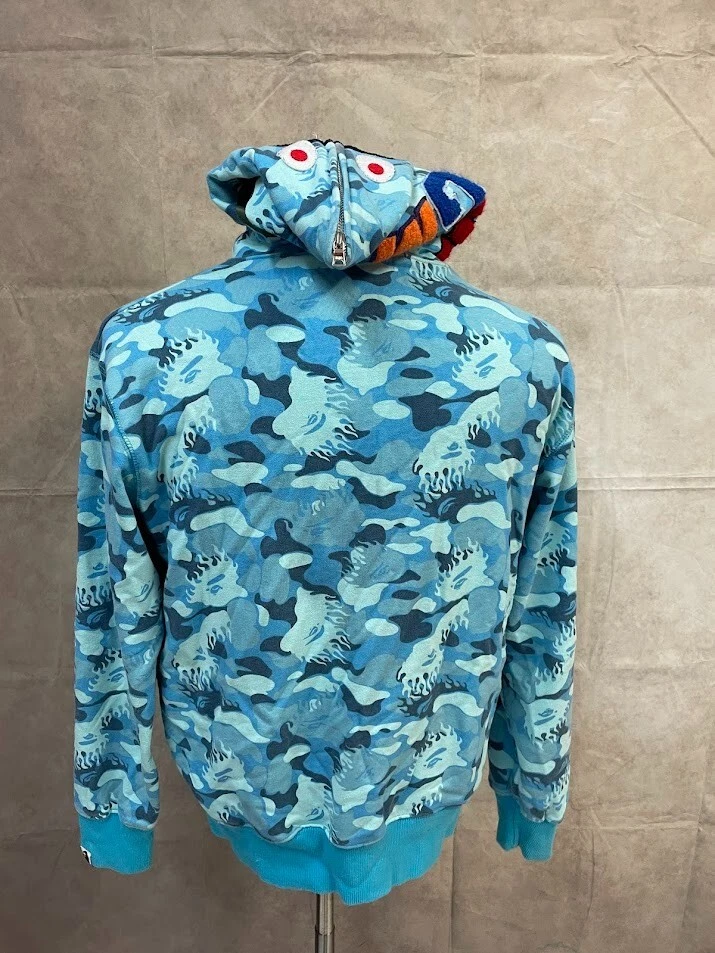 A Bathing Ape World Gone Mad Men's Blue Multicolor Full Zip Hooded Jacket Sz XL - Image 3 of 4