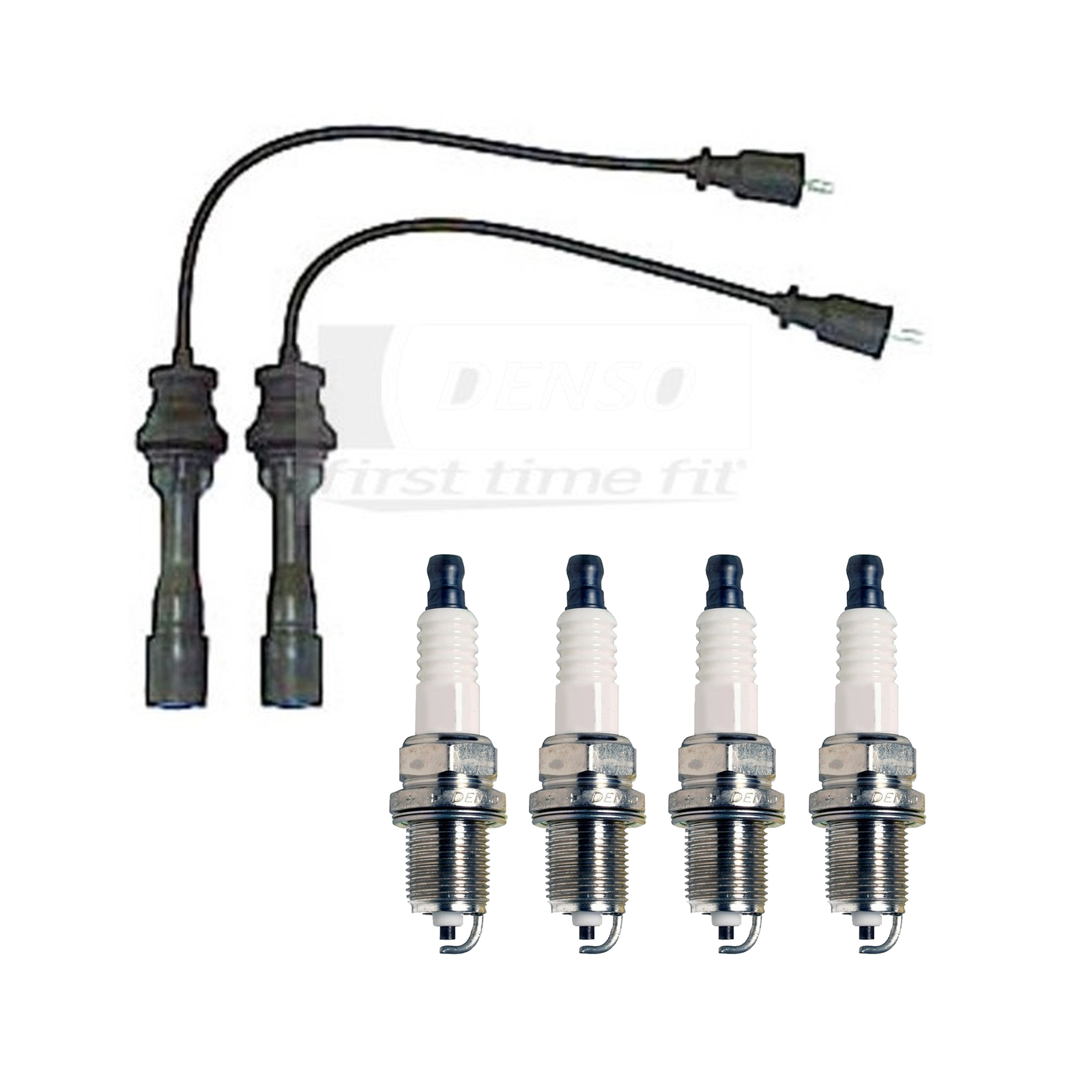 Denso Wire Set 5mm  4 U-Groove Spark Plugs .044 Kit For Mazda Protege 1.6 00-01