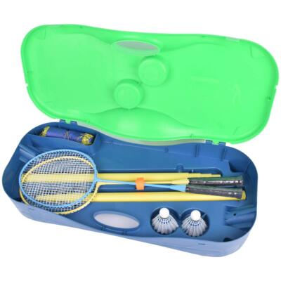 3in1 Recreational Badminton Set for Backyard 2 Rackets Net W/ Stand Case Outdoor