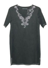 Zara Women's Black Short Sleeve Silver Studded Shift Dress size XS Paisley BD
